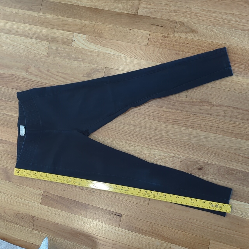 Ann Taylor Cotton Twill Elastic Waistband Cigarette Pants Black Slim Leg Natural - Picture 6 of 6